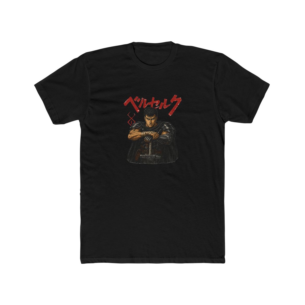 Berserk Guts Black Swordsman Vintage Manga T Shirt - Dark Fantasy Gift - alternate angle 3, merchandise