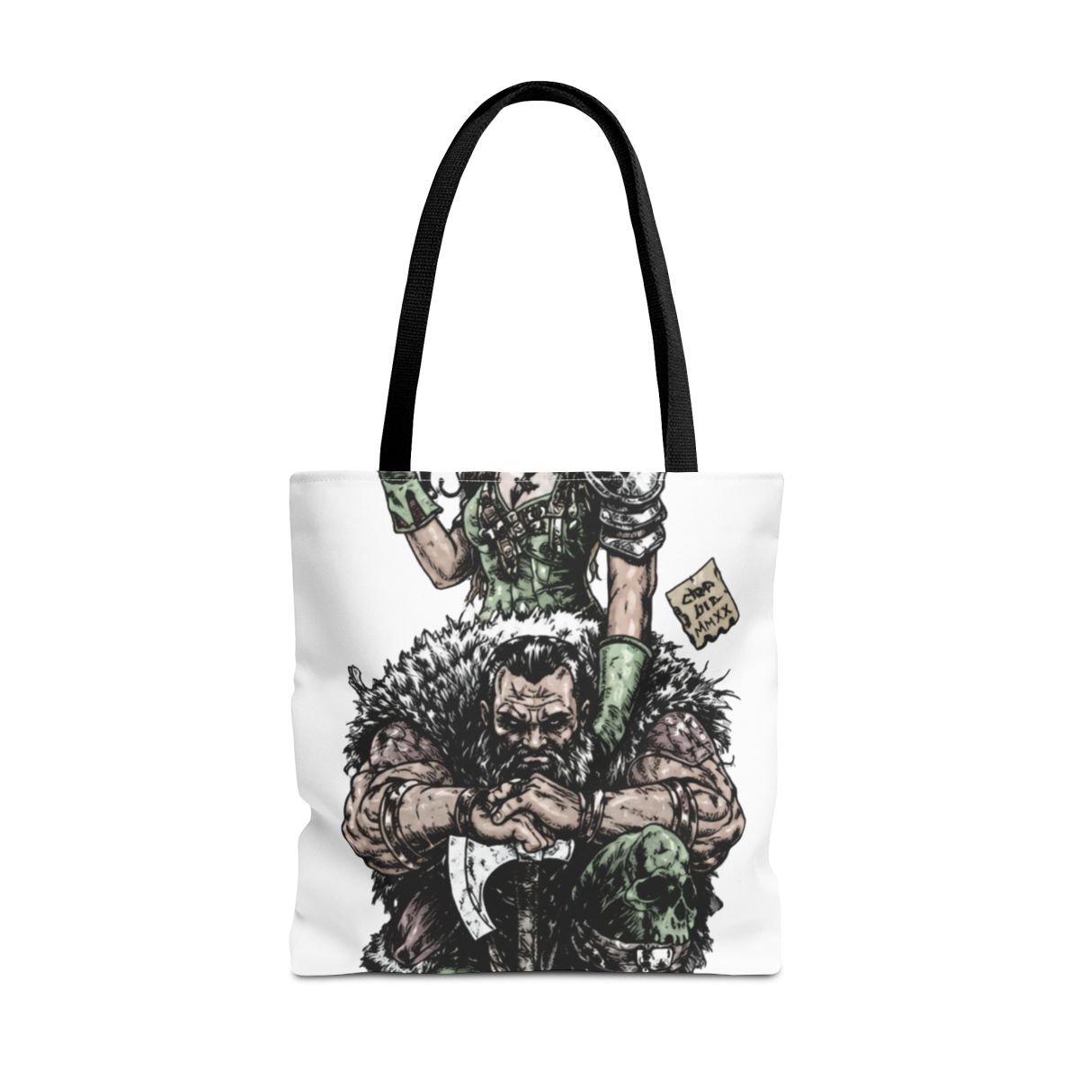 Huntress Berserker Vanguard Fantasy Bags | Bold Reusable Shopping Bag - alternate angle 3, merchandise