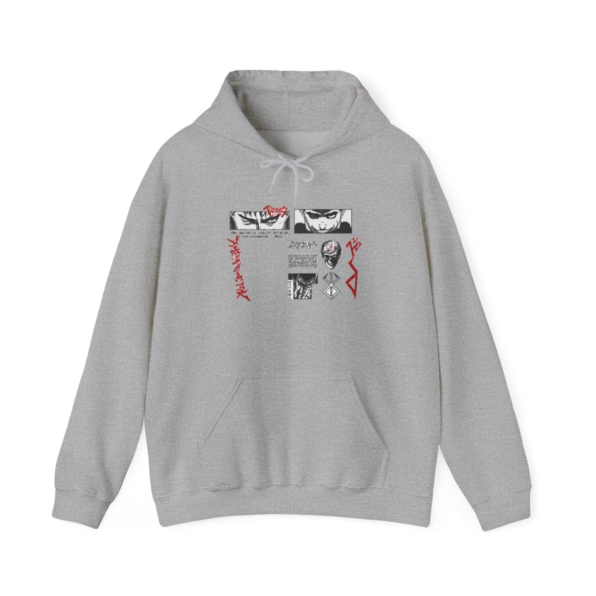 Berserk Anime Hoodie, Guts Manga Graphic Hoodie, Vintage Washed Streetwear, Dark Aesthetic Pullover, Oversized Hoodie