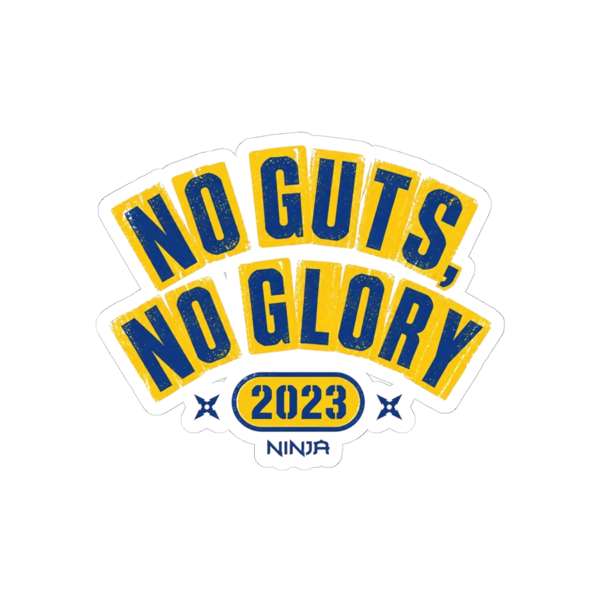 Ninja "No Guts, No Glory" Sticker - alternate angle 2, merchandise